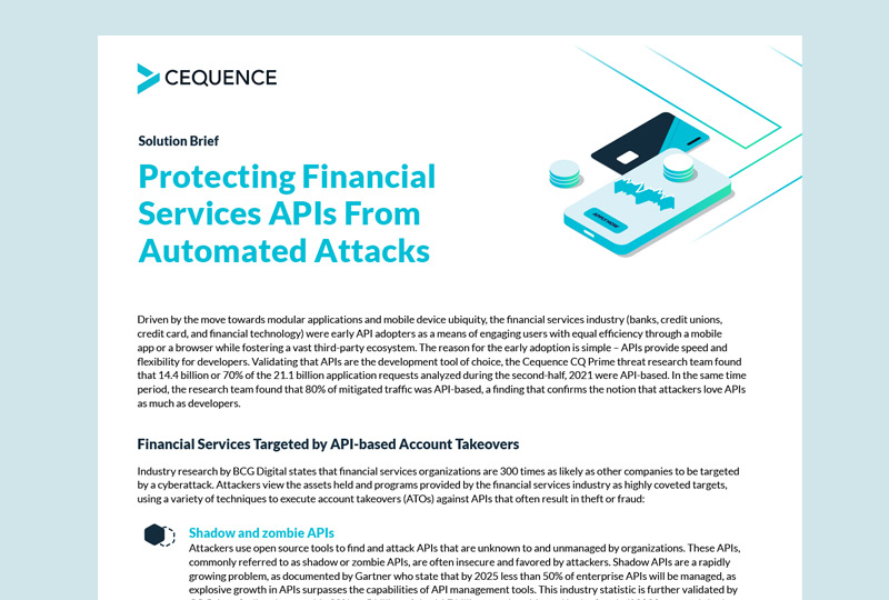 Protecting Financial Services APIs From Automated Attacks