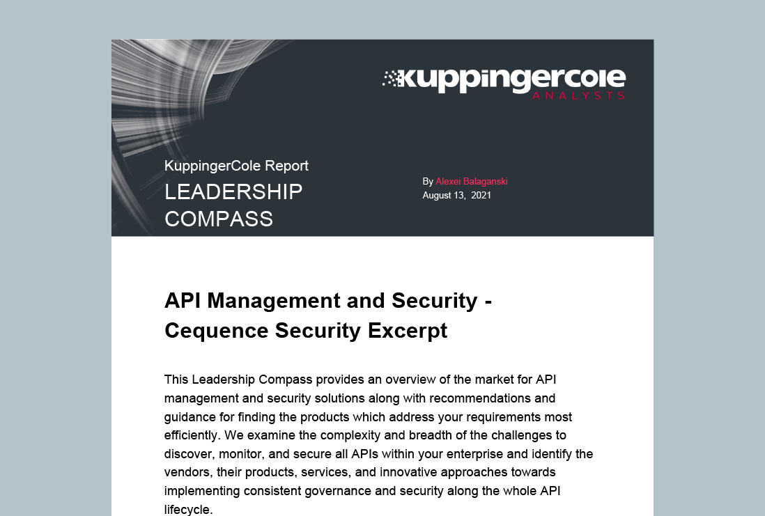 KuppingerCole API Security Market Compass
