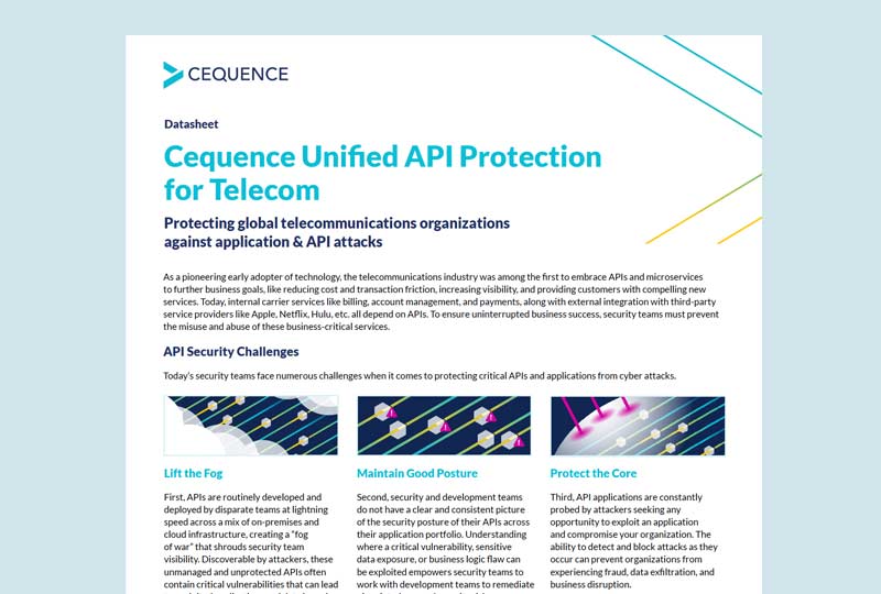 Cequence Unified API Protection for Telecoms