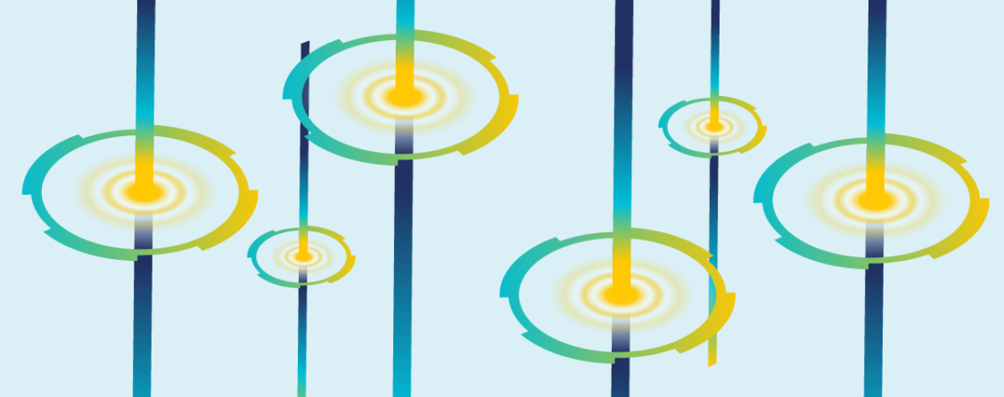 Stylized image depicting lines transecting circles representing API threat detection