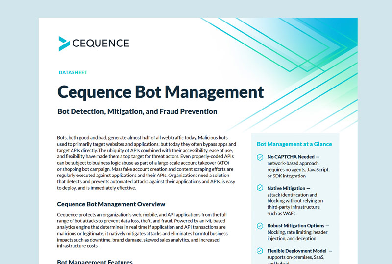 Cequence Bot Management datasheet thumbnail