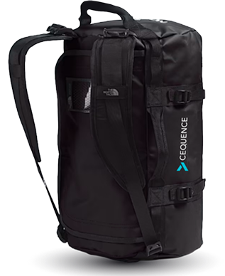 Cequence-branded The North Face duffle